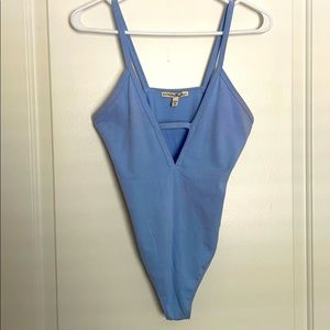 Baby blue thong tank bodysuit